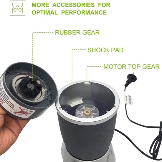 14 stuks blender vervangende onderdelen extractor mes en bekers Geschikt voor NutriBullet 600w & 900w serie, inclusief pakking schokdemper en tandwiel (1 mes, 3 bekers, 1 deksel) van Mixpresso — afbeelding 5
