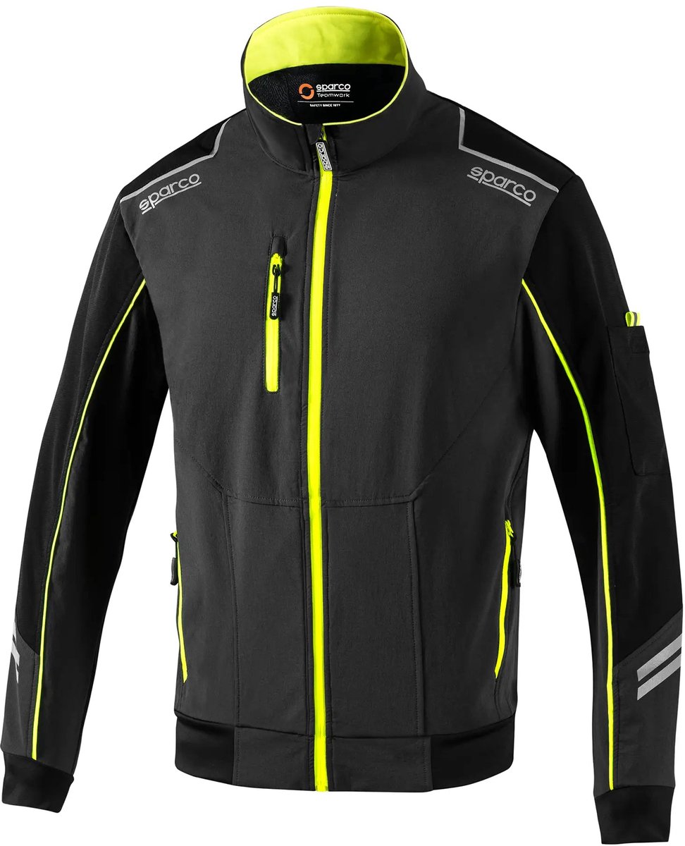 Sparco Colorado Hoodie Heren met Rits Vest met Capuchon en Reflecterende Details – 3XL Grijs