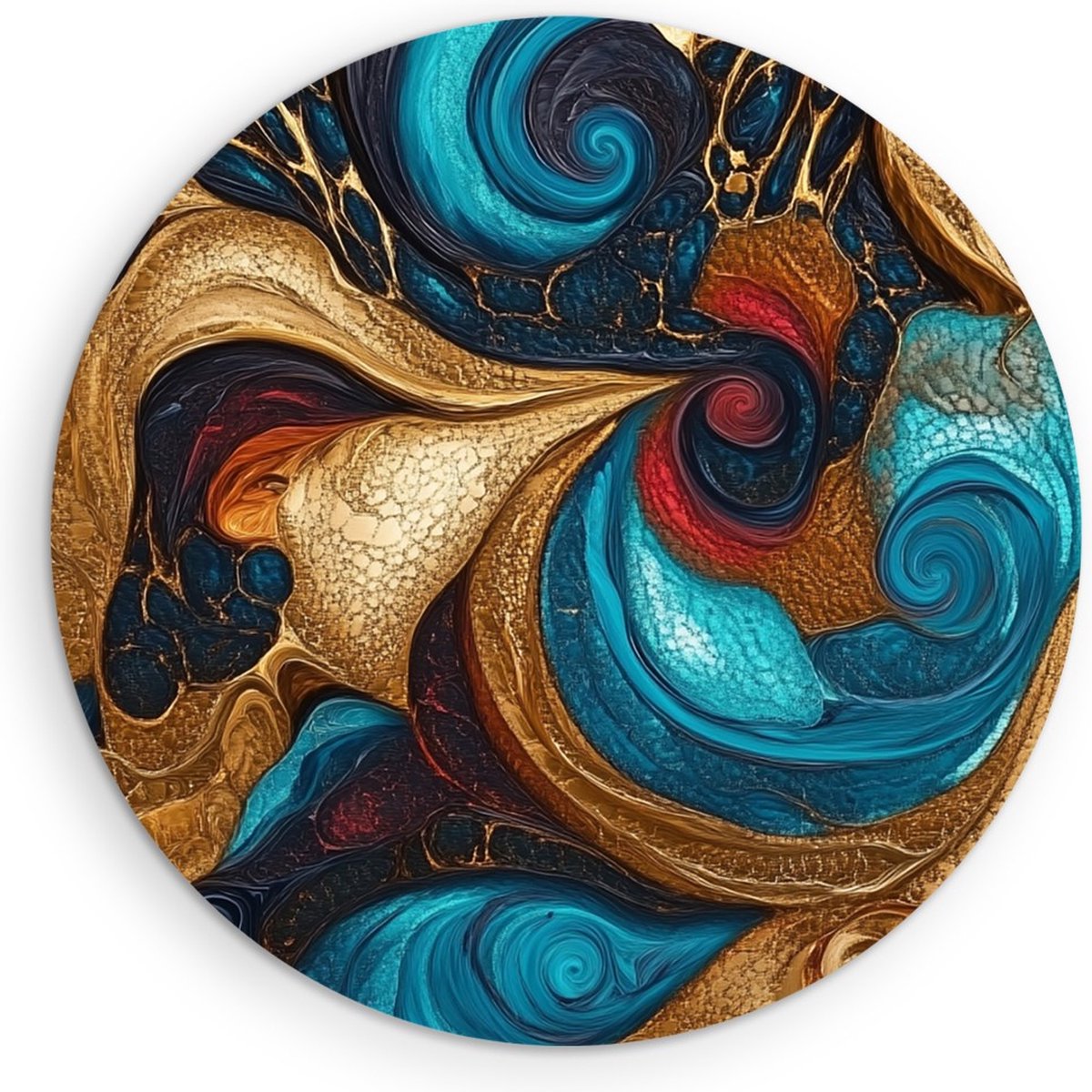 Saammp Forex Muurcirkel - Gekleurd patroon - Abstract kunstwerk - Ø 70 - Wandcirkel - Wanddecoratie Cirkel - Muurdecoratie Woonkamer - Slaapkamer decoratie - Rond Schilderij