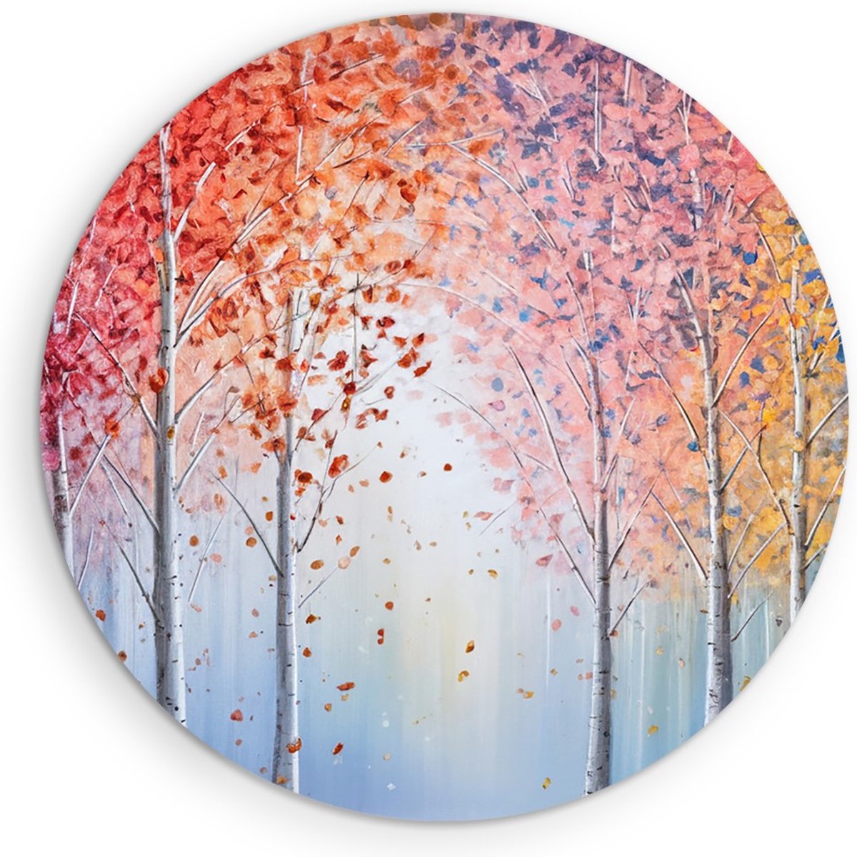 Saammp Forex Muurcirkel - Abstract - Roze - Blauw - Landschap - Natuur - Ø 60 - Wandcirkel - Wanddecoratie Cirkel - Muurdecoratie Woonkamer - Slaapkamer decoratie - Rond Schilderij