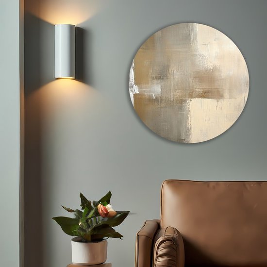 Saammp Forex Wall Circle - Beige - Simple - Oeuvre abstraite - Ø 50 - Cercle mural - Cercle de Décoration murale - Décoration murale murale Salon - Décoration chambre - Peinture ronde
