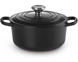 Le Creuset Gietijzeren ronde braadpan Mat Zwart 34cm 12l