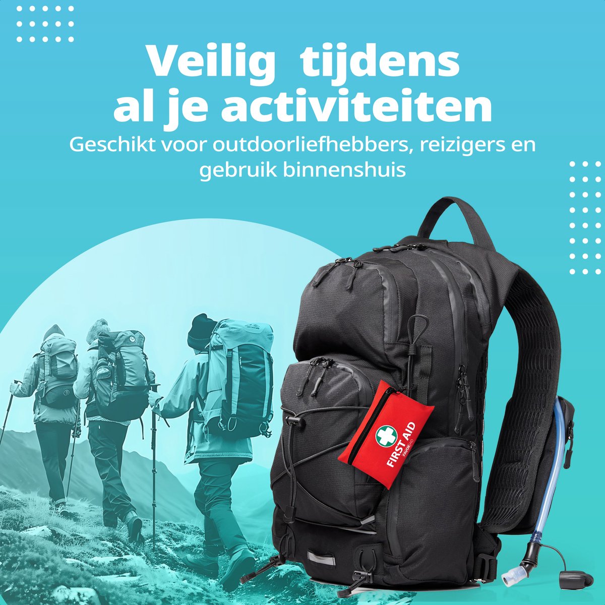 FavorAid 110-delige EHBO kit - ehbo koffer - verbanddoos - verband - noodpakket - ehbo voor Thuis, Auto en Reis - First aid kit met pleisters - verbandtrommel – foto 6