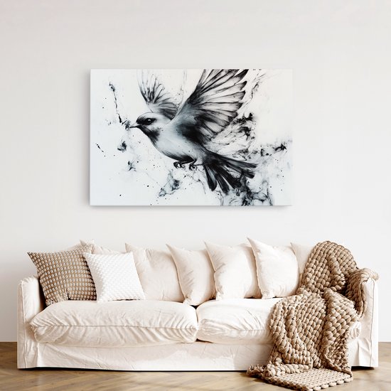 Tableau sur toile Saammp - Oiseau abstrait - Nature - Animaux - 120x80 - Photo sur toile - Décoration murale - Décoration murale Salon - Décoration chambre - Impression sur toile