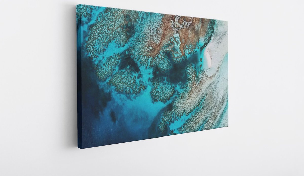 Saammp Canvas Schilderij - Zee - Abstract - 40x30 - Foto op canvas - Wanddecoratie - Muurdecoratie Woonkamer - Kantoor Decoratie Multicolor