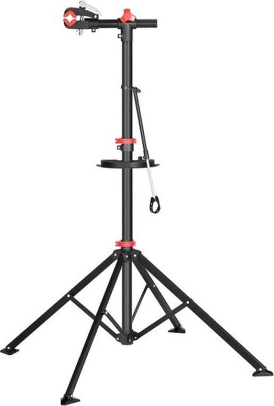 Ultrasport fietsmontagestandaard, stabiele fiets assemblagestand, reparatiewerkzaamheden alle fietsmodellen, lakbeschermende Quicklock klemmen, magnetisch gereedschapsbakje, max. 30 kg, Zilver/Blauw
