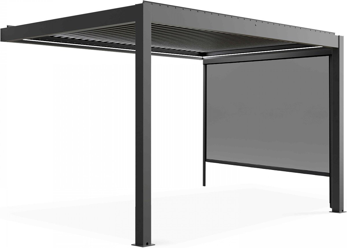 Oviala - Pergola met verlichting van 3x4 m en 1 zonnescherm - Thebes