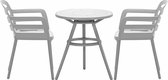 Bol.com Garden Impressions Mira balkonset 3-delig - Faria tuintafel Ø60 cm - olijf aanbieding