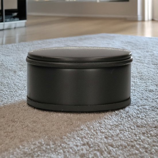 Svenska Living Deurstopper voor binnendeuren - zwart - rond - 1,2 kg - 12 x 6 cm - met rubberen rand