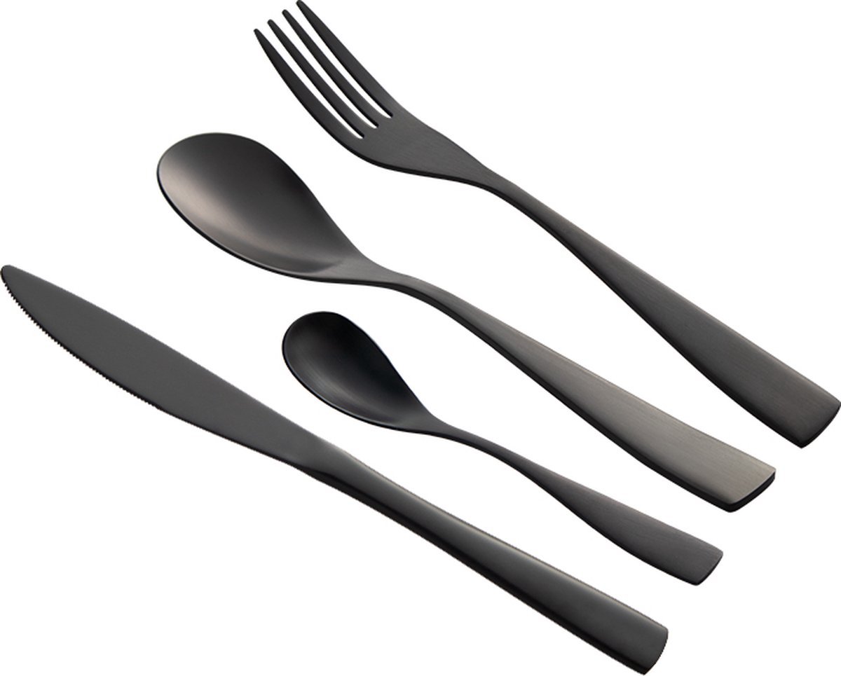 Schäfer RVS bestekset (24 delig) voor 6 personen - metalic zwart