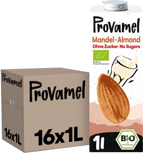 Provamel - Amandeldrink zonder suikers - Amandel - 16 x 1L