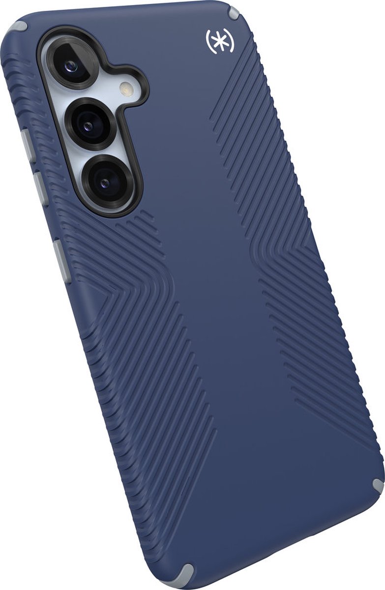 Speck hoesje geschikt voor Samsung Galaxy S24 Samsung Galaxy S25 - Ultieme Bescherming en Grip - Luxe Soft-touch Afwerking - Valbescherming gecertificeerd tot 4 meter - Microban Antibacterieel - Presidio2 Grip lijn - Blauw