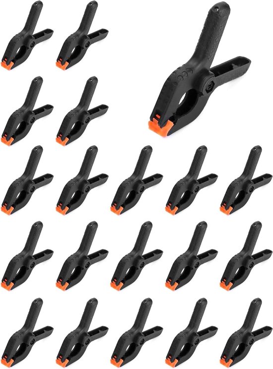 Foto: 25 inch 65 cm kleine klemklemmen nylon veerklemmen voor houtbewerking zeildoek fotostudio achtergronden 20 stuks