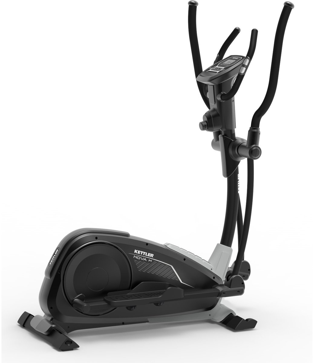Afbeelding 3 van Kettler Crosstrainer Nova M Grijs – Compacte Hometrainer voor Thuisgebruik – 8 Weerstandsniveaus – LCD Trainingscomputer – Hartslagmeting – Fluisterstil – Beginnersmodel – Fitnessapparaat met Transportwielen