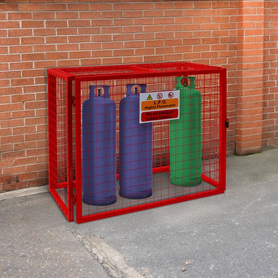 Gasflessenkooi opvouwbare staalgaas veiligheidsopslag 3 x 19kg Gasflessen van Merkloos — afbeelding 4