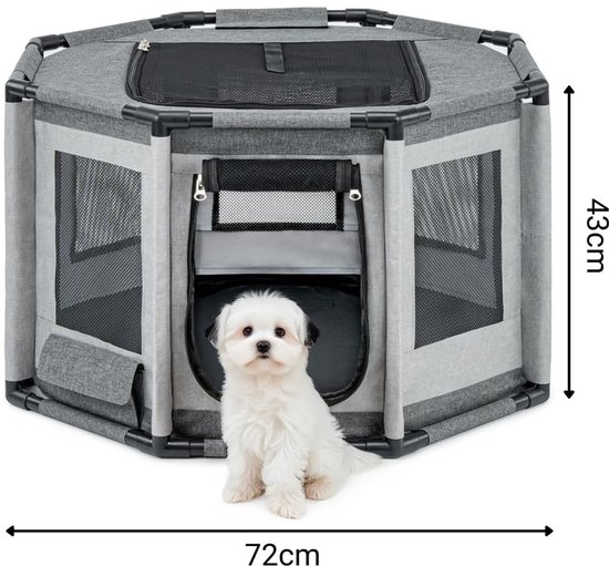 Yaheetech Puppybox , 12- delig , 100 cm hoog, automatische