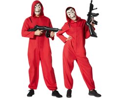 dressforfun - La Casa de Papel - Money Heist - unisexkostuum gemaskerde bankovervallers - XL - Verkleedkleding carnaval - Halloween - Verkleden - Feestkleding - Carnavalskleding - Feest - Partykleding