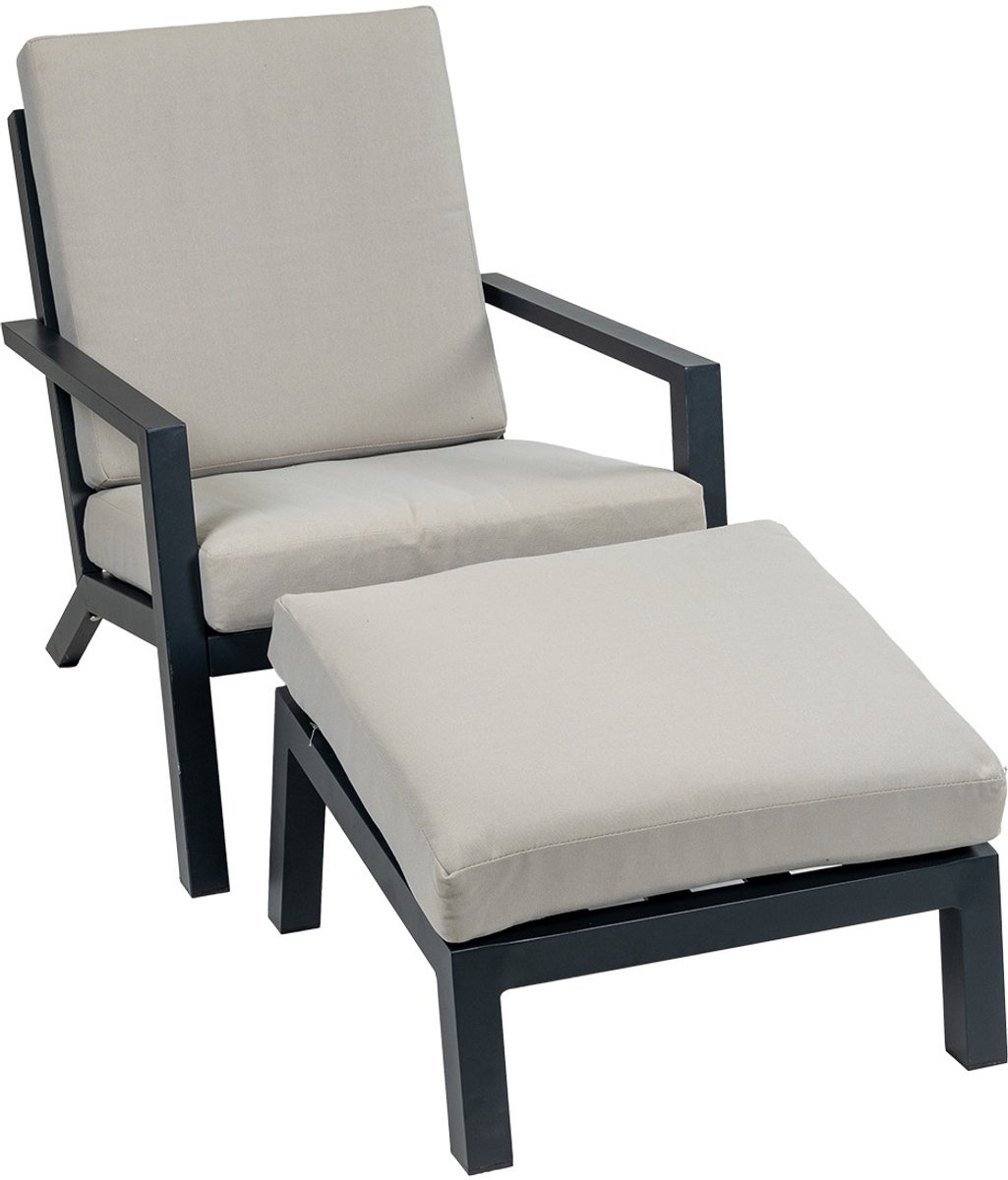 Bezano Loungestoel | Off White + Voetenbank Bezano | Off White