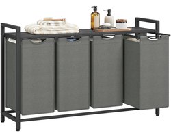 Wasmand - Wasmanden - Wasmand 4 Vakken - Wasmand Zwart - Wassorteerder - Wasmand - Wasbox - Wasopvangbak - 4 Vakken - 160L