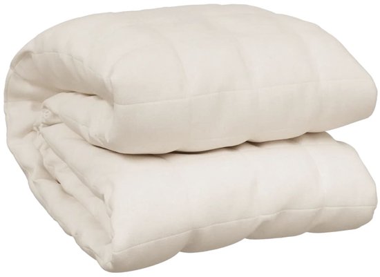 Couverture lestée vidaXL 220 x 240 cm - Crème clair - Problèmes de sommeil - Weighted Blanket - Pression - Sommeil paisible