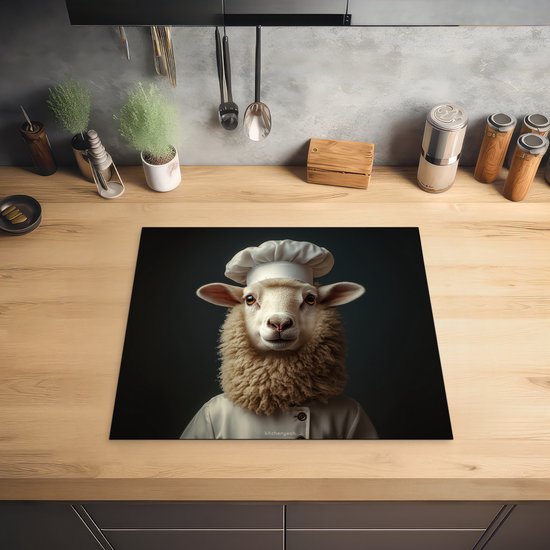 KitchenYeah® Protection plaque induction 57.6x51.6 cm - Mouton - Laine - Cuisine - Protege plaque de cuisson - Couvre plaque induction - Protecteur d'induction - Cuisine