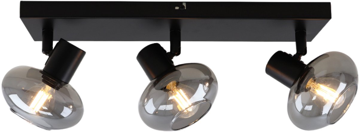 Olucia - SKIP - Plafondlamp - Zwart - 3L - Geschikt voor Woonkamer/Slaapkamer/Kantoor/Hore