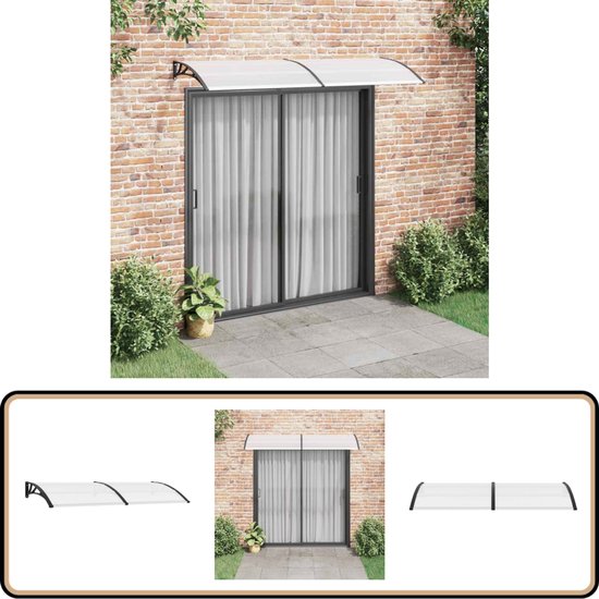 Deurluifel 150x90 cm polycarbonaat zilverkleurig en transparant kopen? | Korting tot 32