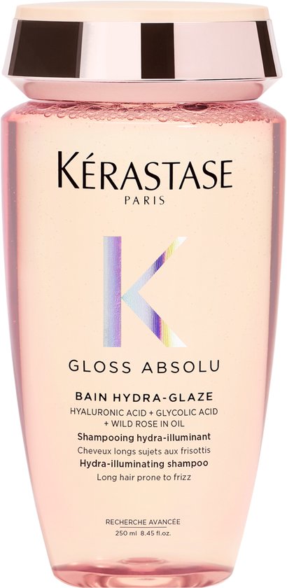 Kérastase Gloss Absolu Bain Hydra-Glaze - Anti-Frizz Shampoo met Glanseffect voor Lang, Pluizig Haar - Met Hyaluronzuur - 250ml