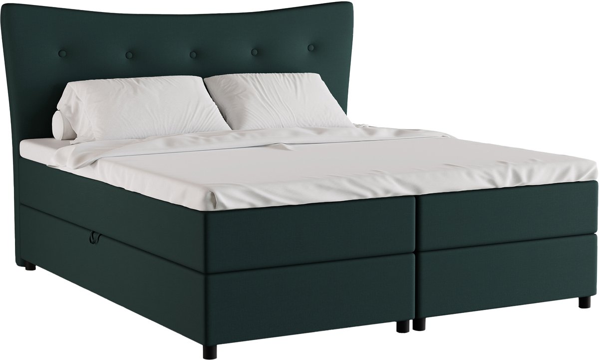 Homesy The Essence of Comfort Tweeperoonsbed Nevada 180 x 200 cm tweepersoons met hoogwaardige Bonell-matras en topper Groen