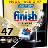 Bol.com Finish Ultimate Plus All in One regular vaatwastabletten - 47 capsules aanbieding