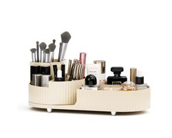 Organess - Make up organizer - Opbergdoos - Skincare organizer - Make up koffer - 360 Graden draaibaar - Melk wit