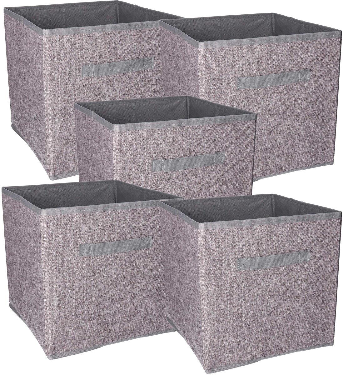 Storage solutions Kast opberg/opruim mand - Set van 8x stuks - grijs - 30 x 30 x 30 cm