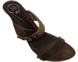 HORNETby Botticelli- LUXE HOUTEN MUILTJE -GEVLOCHTEN SLUITBAND IN GOLDCOLOR- SIZE 40