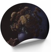 Muurcirkel Vaas met bloemen, anoniem - Ø 80 cm - muurcirkel - bloemen muurcirkel