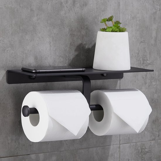 Day Moon Designs Houten Toiletpapierhouder Wandhouder Plank Als Doorspoelbare Doekjes Dispenser Badkameropslag Telefoonbox Toiletopslag Zwart Walnoothout Donker Hout L Dw 1610212689