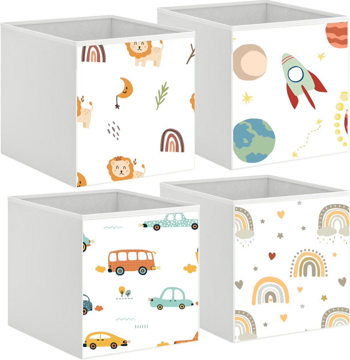 Pazzo Goods Opbergmand – Opbergmanden - 4 stuks - Kallax kast opberger – Speelgoed mand - 33x33x33 CM – Kinderkamer organizer