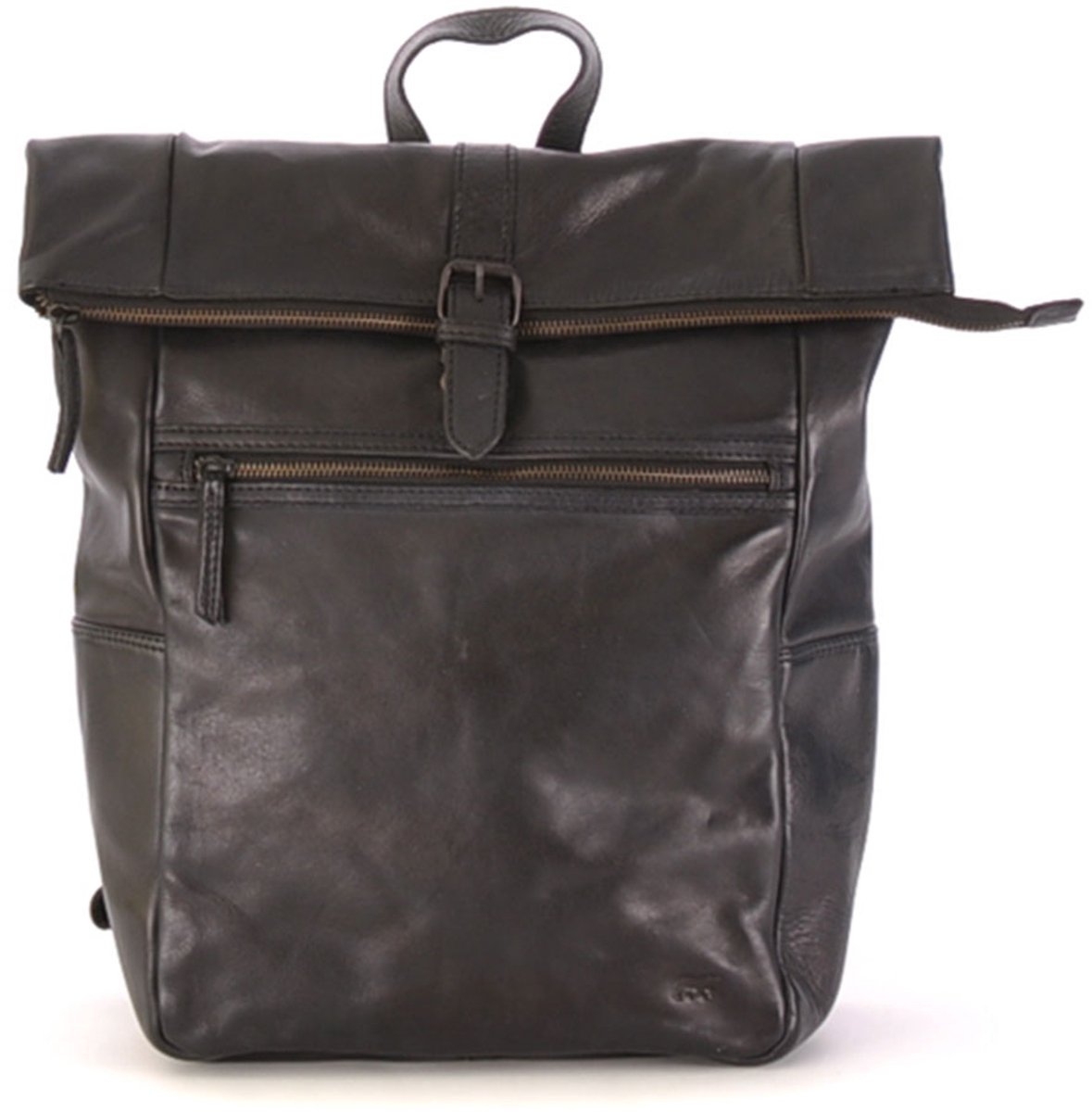 Bear Design Rick – Leren Rolltop Laptoprugzak 15 inch Zwart