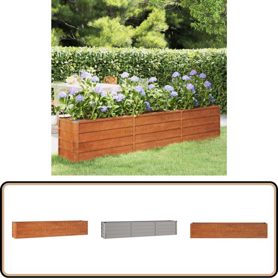 vidaXL - Plantenbak - verhoogd - 240x40x45 - cm - cortenstaal - roestig