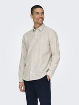 Only & Sons Chemise Onscaiden Ls Solid Linen Shirt Noos 22012321 Chinchilla Men Size - L