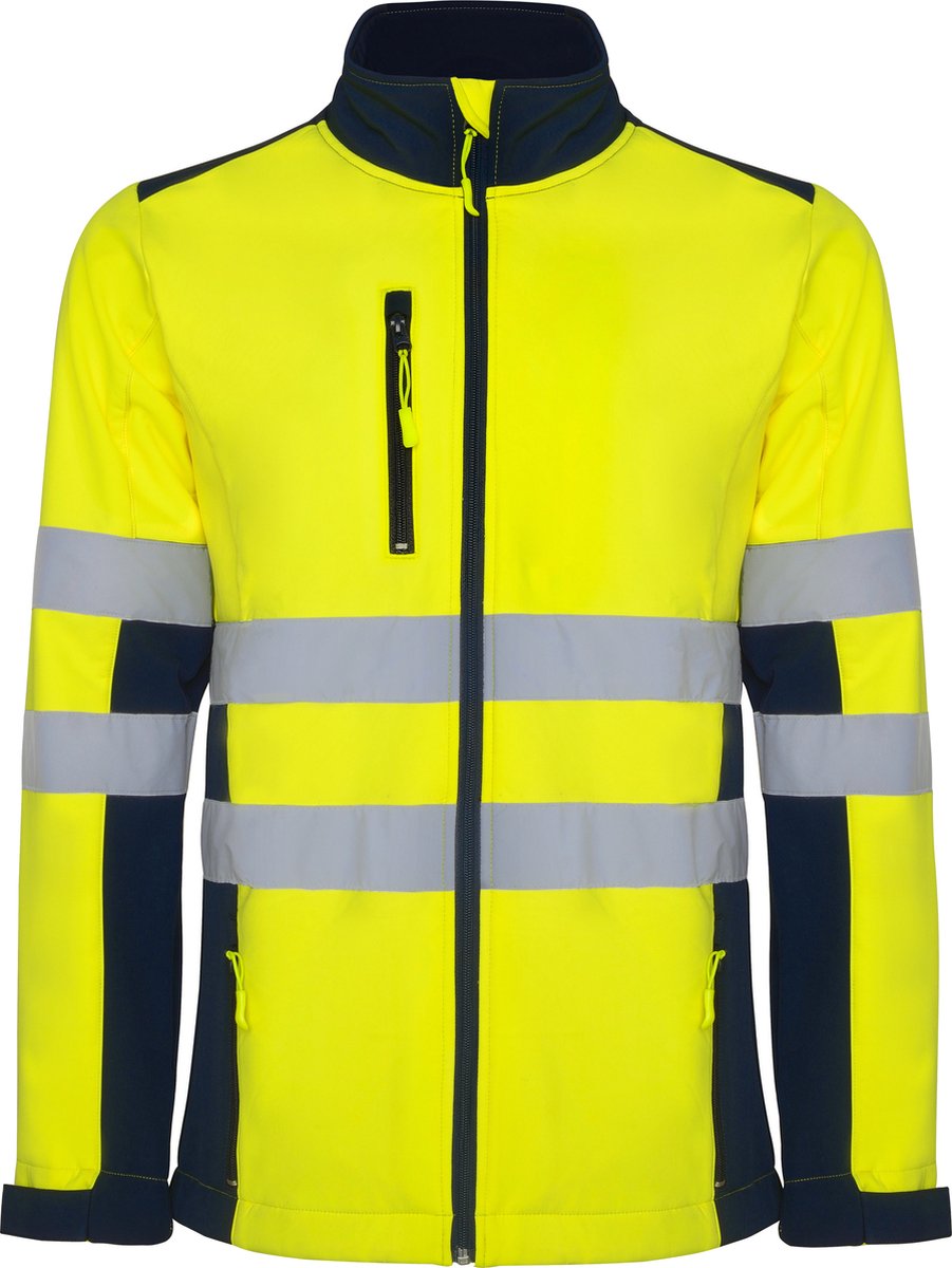 Roly Antares Soft Shell Jacket RY9303 - Navy Blue 55/Fluor Yellow 221 - XL