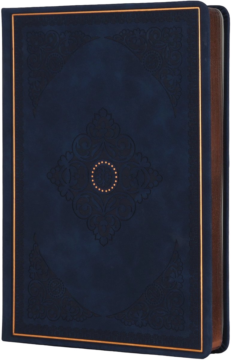 Victoria's Journals - Notitieboek A5 Blanco - Old Book Journal - Vintage - Premium Vegan Leer Hardcover - 256 Pagina's Premium Papier - Marineblauw