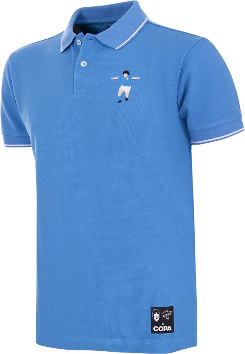 COPA - Maradona Napoli Embroidery Polo - Heren - Korte Mouw - Blauw - XS