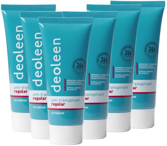 Deoleen - Anti-transpirant - Crème Regular - Deodorant - 50 ml 6 pack