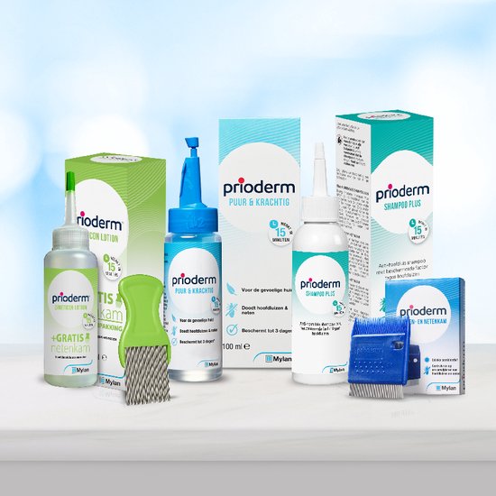 Prioderm Luizen- en Netenkam - Controleren en verwijderen van hoofdluizen en neten - Met handig beschermhoesje - 1 stuk