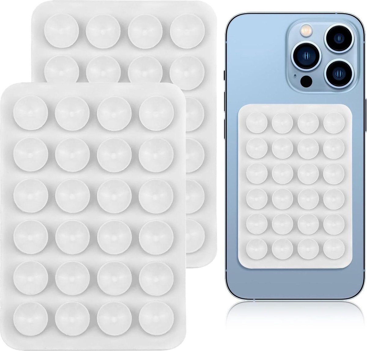 Achterkant zuignap mobiele telefoonhouder siliconen noppenhoes - 2 stuks .