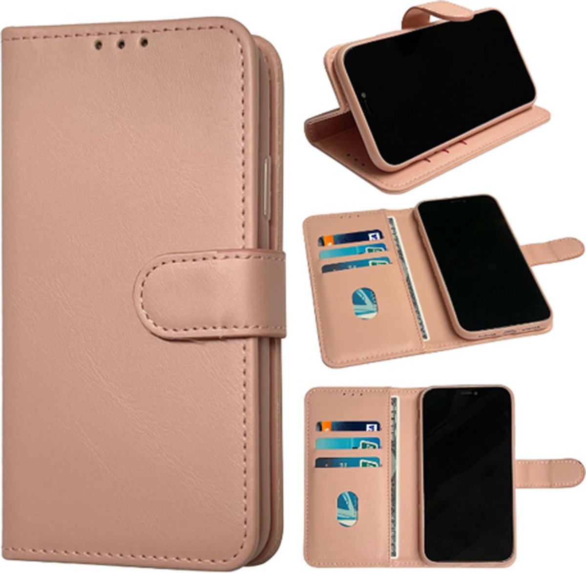 Telefoonhoesje Geschikt voor Samsung S24 Plus Fashion Bookcase - Zalm - Ruimte voor 3 pasjes