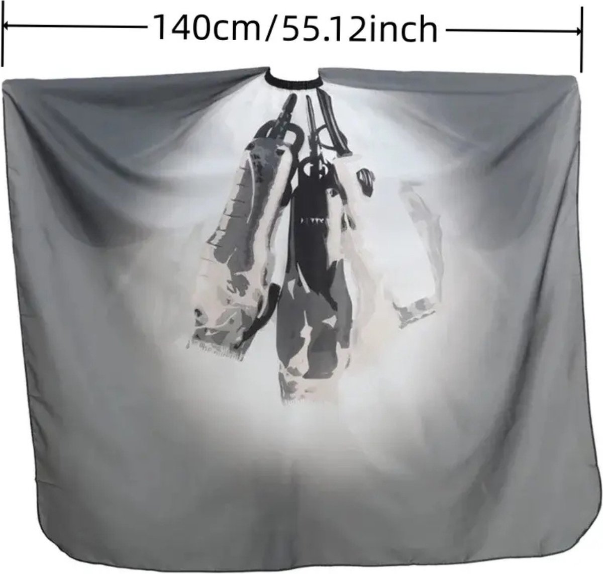 Bovista Baardschort - Beard Bib - Scheerschort - Baard Cape - Kappersmantel - Kapmantel - Zwart/Wit