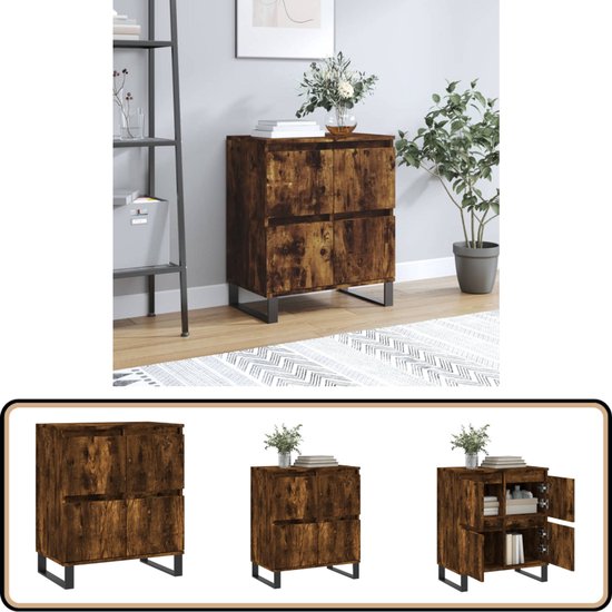 vidaXL-Dressoir-60x35x70-cm-bewerkt-hout-gerookt-eikenkleurig