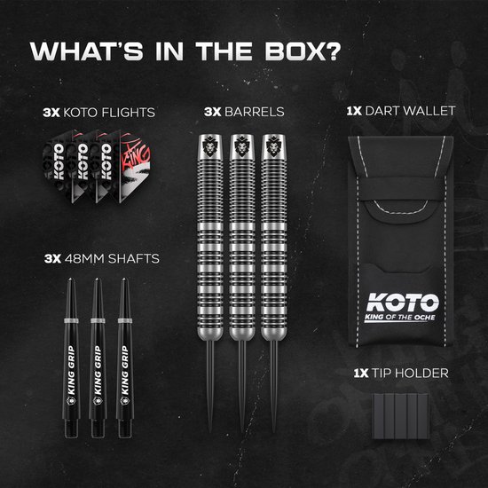 KOTO - Tribute Darts - 18 Gram - Dartpijlen - Zilver & Zwart van KOTO — afbeelding 4