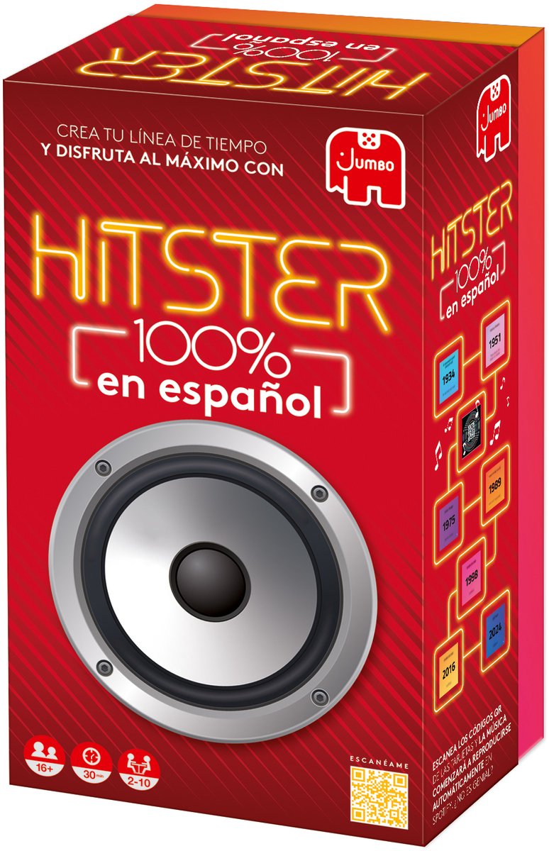 Jumbo Hitster - 100% en español, Bordspel, Feest, 16 jaar, 30 min, 30 min — cadeau in Partyspellen - foto 3